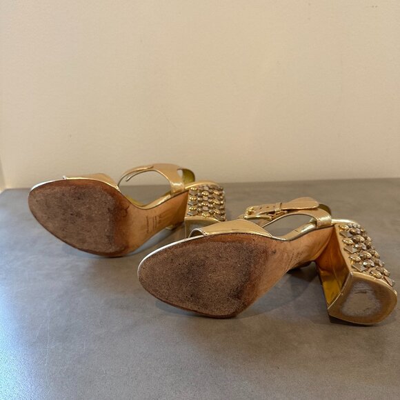 Dolce & Gabbana Gold Leather Heels - Picture 7 of 7